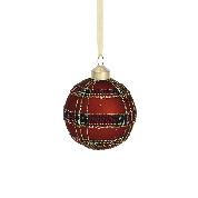 PALLA TARTAN ROSSA IN VETRO
