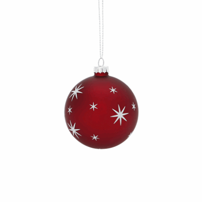PALLA ROSSA CRISTALLI IN VETRO