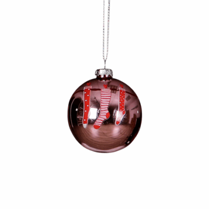 PALLA ROSSA CON CALZINI DECORATI IN VETRO