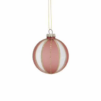 PALLA ROSA E BIANCA IN VETRO