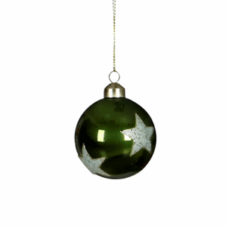 PALLA VERDE CON STELLE IN VETRO