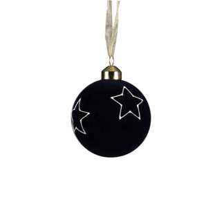 PALLA NERA CON STELLE IN VETRO