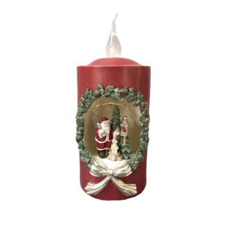 CANDELA BABBO NATALE CON LUCE LED COLORE BIANCO CALDO
