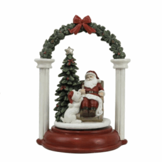 BABBO NATALE MUSICALE IN RESINA (CANZONE JINGLE BELLS)