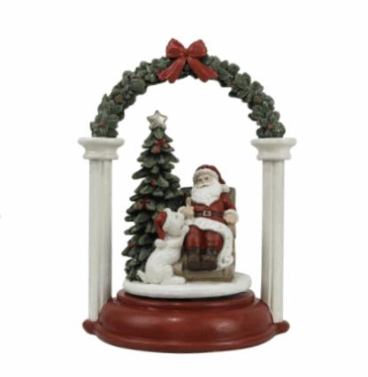 BABBO NATALE MUSICALE IN RESINA (CANZONE JINGLE BELLS)