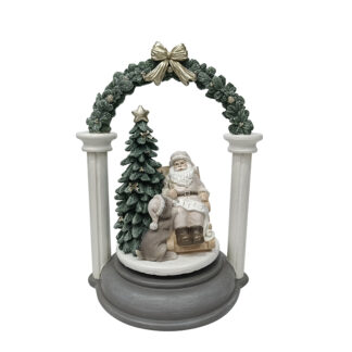 BABBO NATALE MUSICALE IN RESINA (CANZONE JINGLE BELLS)