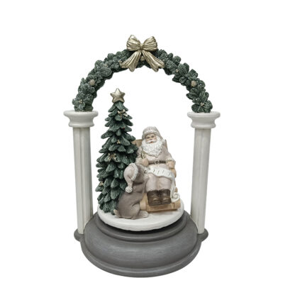 BABBO NATALE MUSICALE IN RESINA (CANZONE JINGLE BELLS)