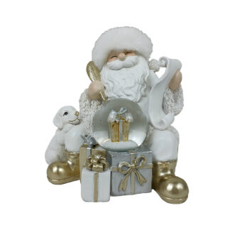 BABBO NATALE DECORATIVO IN RESINA CON PACCO REGALO