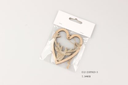 CUORE IN LEGNO CON CERVO