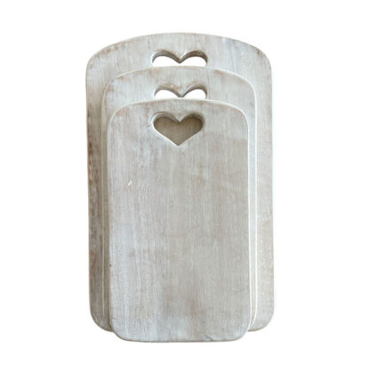 TAGLIERE RETTANGOLARE IN LEGNO SBIANCATO DECORATIVO - immagine 2