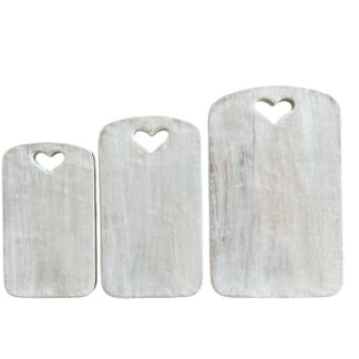 TAGLIERE RETTANGOLARE IN LEGNO SBIANCATO DECORATIVO