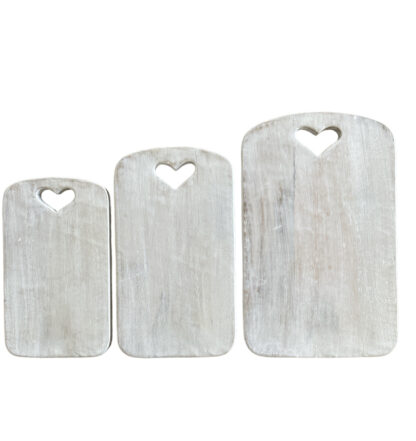 TAGLIERE RETTANGOLARE IN LEGNO SBIANCATO DECORATIVO