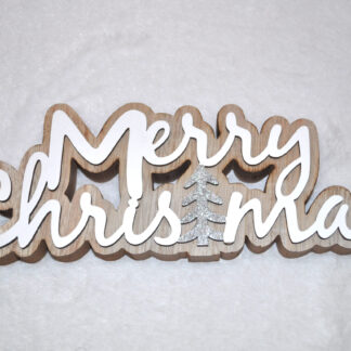 SCRITTA MERRY CHRISTMAS IN LEGNO
