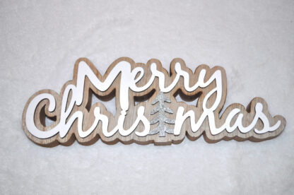 SCRITTA MERRY CHRISTMAS IN LEGNO