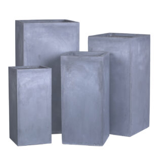 SET 4 FIORIERE PARALLELEPIPEDO GRIGIO