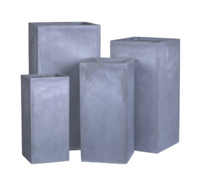 SET 4 FIORIERE PARALLELEPIPEDO GRIGIO