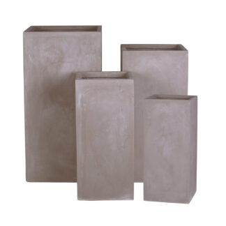SET 4 FIORIERE PARALLELEPIPEDO SABBIA