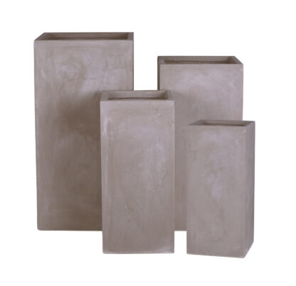 SET 4 FIORIERE PARALLELEPIPEDO SABBIA