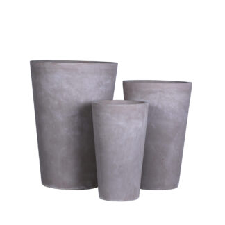 SET 3 FIORIERE ALTE SVASATE SABBIA