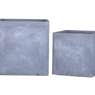 SET 2 FIORIERE CUBICHE GRIGIO