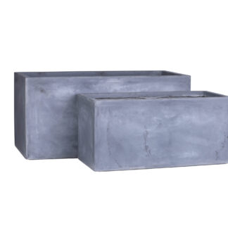 SET 2 FIORIERE RETTANGOLARI BASSE GRIGIO