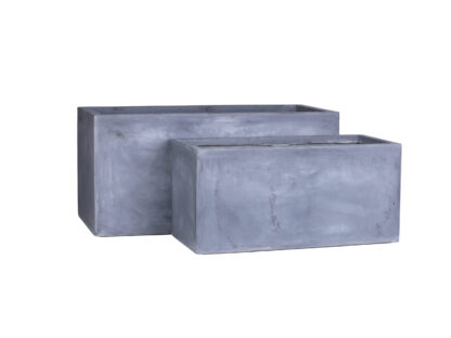 SET 2 FIORIERE RETTANGOLARI BASSE GRIGIO