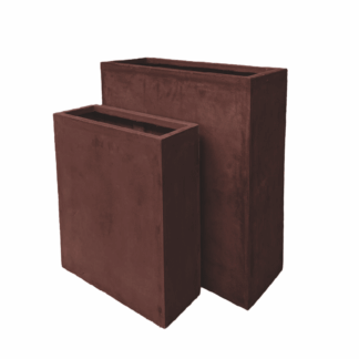 SET 2 FIORIERE RETTANGOLARI ALTE CORTEN