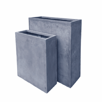 SET 2 FIORIERE RETTANGOLARI ALTE GRIGIO