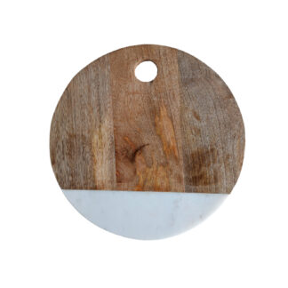 TAGLIERE ROTONDO LEGNO E MARMO