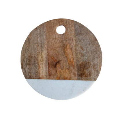 TAGLIERE ROTONDO LEGNO E MARMO