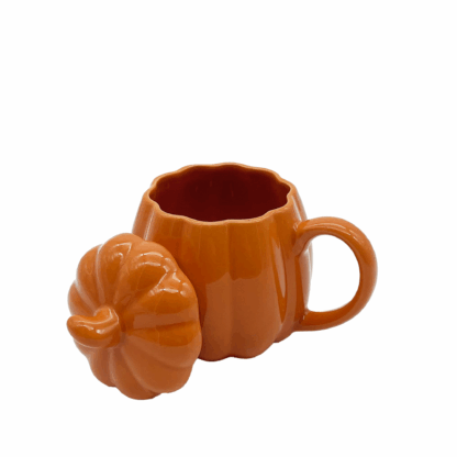 TAZZA ZUCCA CON COPERCHIO ARANCIONE - immagine 2
