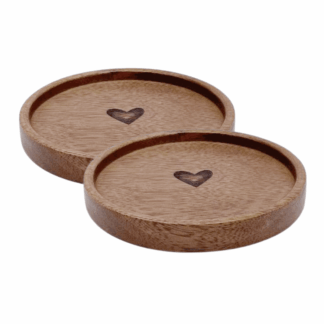 SET 2 SOTTOBICCHIERI CON CUORE