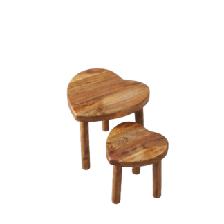 SET 2 SGABELLI CUORE