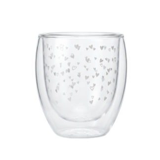 SET 2 TAZZE DOPPIO VETRO CUORICINI